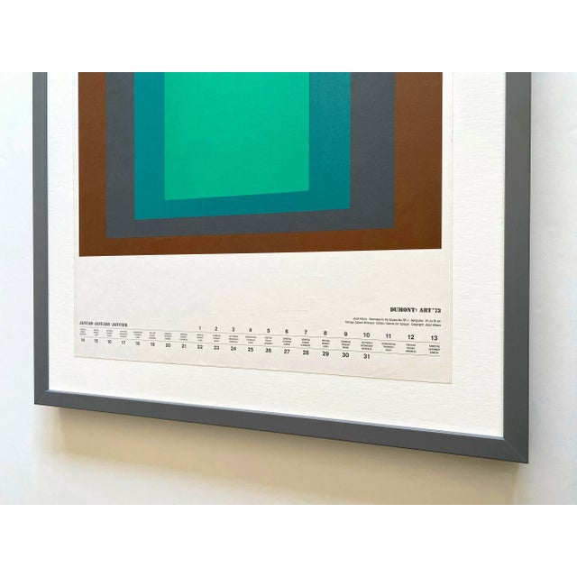 Josef Albers Vintage 1973 Mid Century Modern " Homage to the Square No. Sp-1 " Framed Minimalist Serigraph Calendar Print For Sale - Image 12 of 13