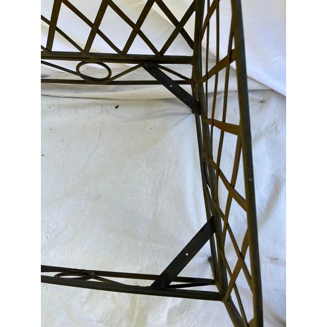 Vintage Lattice Iron Outdoor Bench For Sale - Image 11 of 13