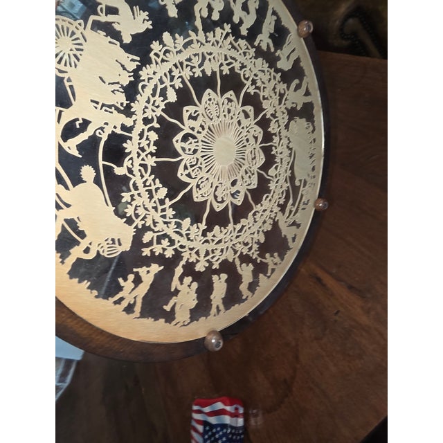 Antique European Wood Cutout With Zodiac Symbolsand Folk Scenes For Sale - Image 4 of 7
