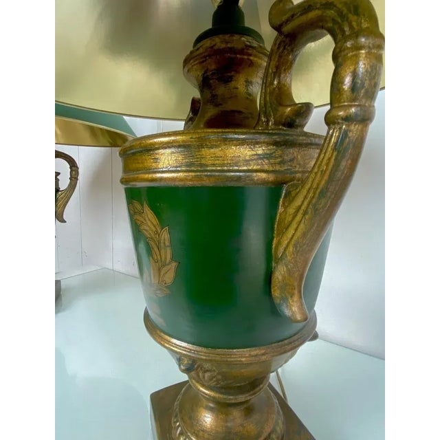 Vintage Classic Baroque-Style Painted Ceramic Urn Table Lamps, Set of 2 For Sale - Image 13 of 17