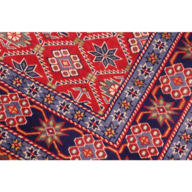 Rustic Shirwan Blue/Beige Wool Rug - 4'4''x5'11'' For Sale - Image 4 of 10
