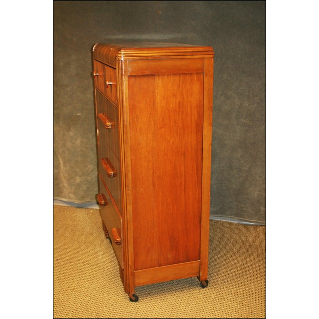 Art Deco Waterfall Dresser With Bakelite Drawer Pulls Chairish
