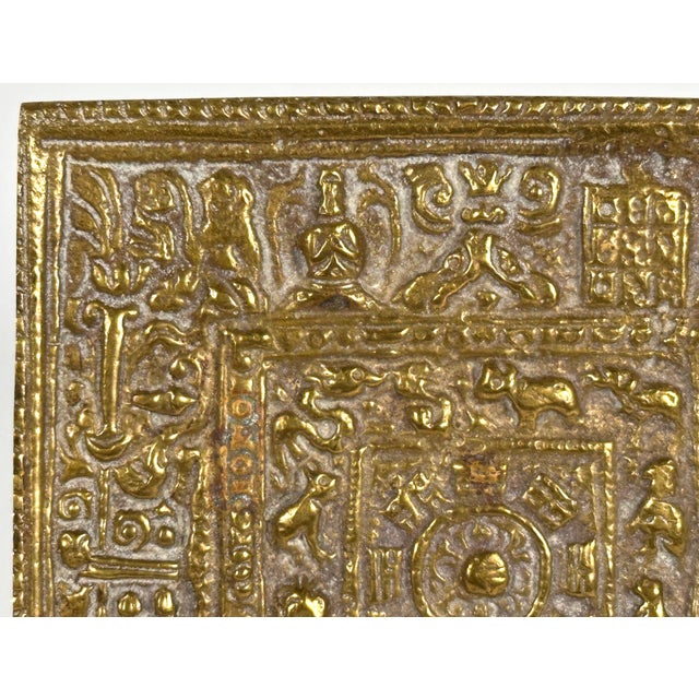 Chinese Antique Tibetan Dharma Zodiac Mandala Talisman Finial Pull For Sale - Image 3 of 14