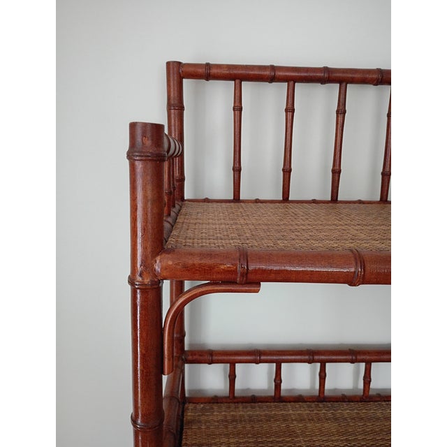 Vintage Palecek Bamboo Etagere Four Shelf Bookcase For Sale In New York - Image 6 of 8