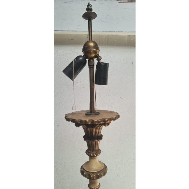 Vintage Italian Carved & Giltwood Floor Lamp For Sale - Image 9 of 10