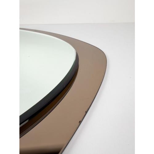 Brown Vintage Italian Mirror with Bronzed Glass Frame, 1970s For Sale - Image 8 of 14