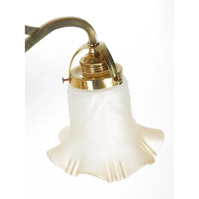 Art Nouveau Brass Wall Lamps, Prague, 1910s, Set of 2 For Sale - Image 5 of 8