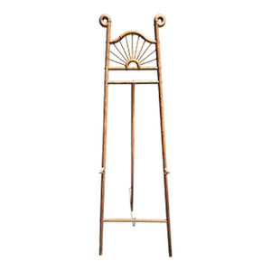 Antique Oak Stick and Ball Floor Easel