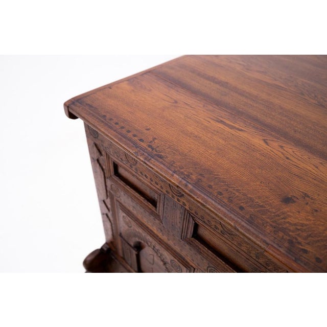 Antique Baroque Wooden Chest, 1781 For Sale - Image 9 of 18