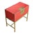 1980s 20th-C. Modern Chinese Red & Brass Box on Stand / Side Table For Sale - Image 5 of 7