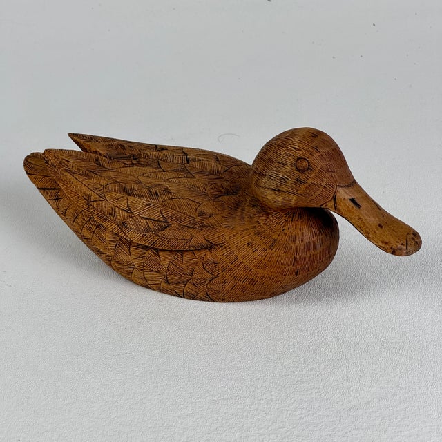 American Vintage Hand Carved of Butternut Wood Duck by James Bloomer of Whitesburg, Kentucky For Sale - Image 3 of 12