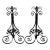 Large Early 20th Century Aesthetic Movement Hand Wrought Black Iron Andirons - a Pair For Sale