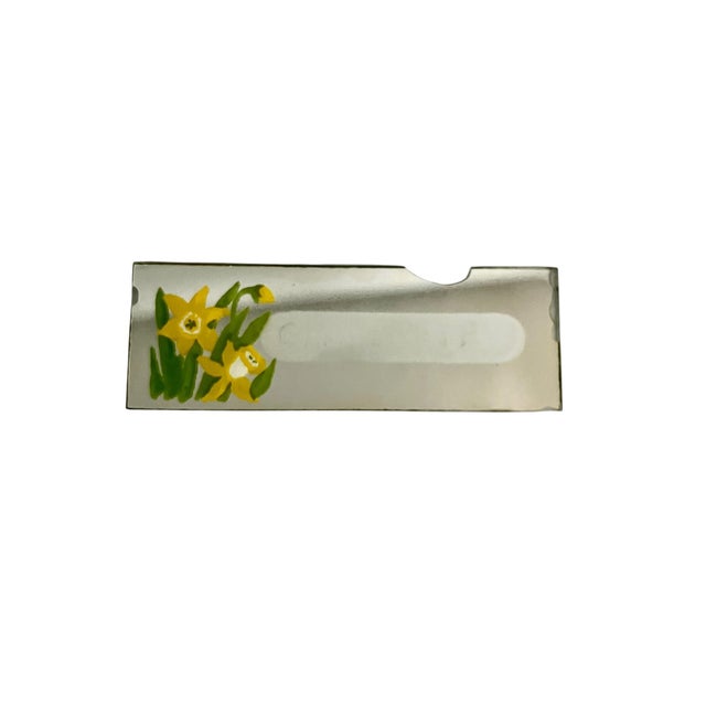 Set of 8 Vintage Mirror Glass Hand Painted Place Cards For Sale - Image 9 of 10