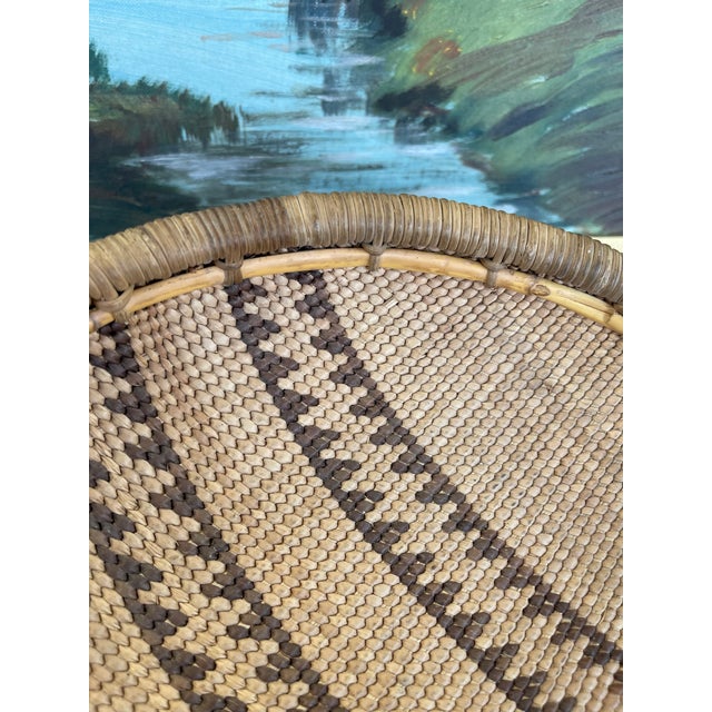 Textile Vintage Likely Early 20th Century Native American Mission Basketry Bowl With Stepped Geometric Pattern. For Sale - Image 7 of 10