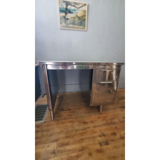 Mid Century era Tanker Desk by General Fireproofing Co. Refurbished, by removing the original lead-based powder coating,...