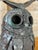 Silver Brutalist Welded Metal Owl Sculpture Candle Holder Folk Art For Sale - Image 8 of 12