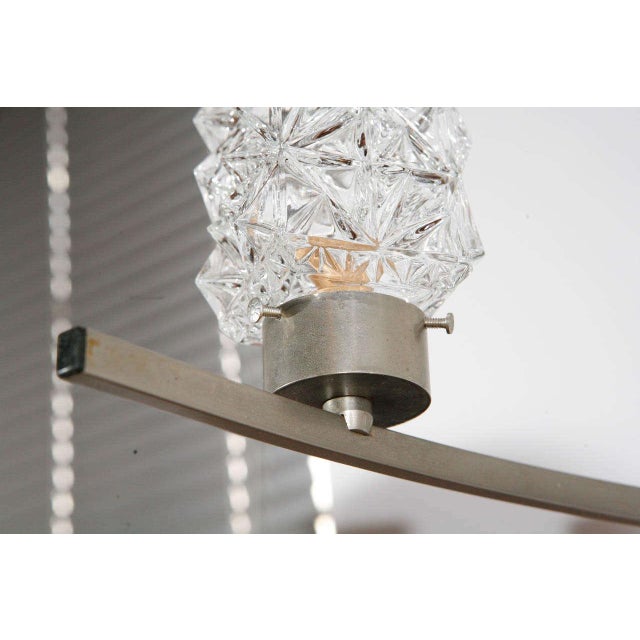 1960s Modernist Italian Glass & Brushed Nickel Fixture For Sale In Los Angeles - Image 6 of 8