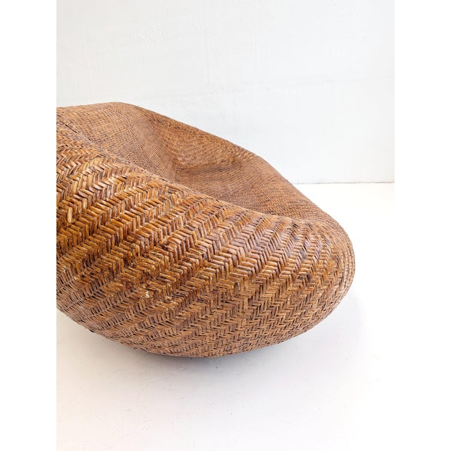 Boho Chic Woven Rattan Egg Sofa from Habitat, 1970s For Sale - Image 3 of 7