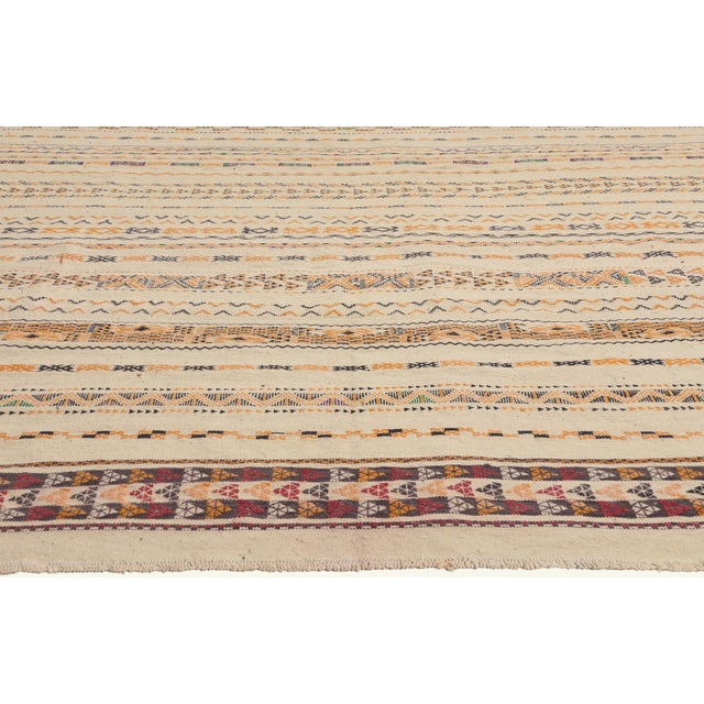 Berber Tribes of Morocco Taznakht Moroccan Kilim Rug, 07'04 X 11'06 For Sale - Image 4 of 10