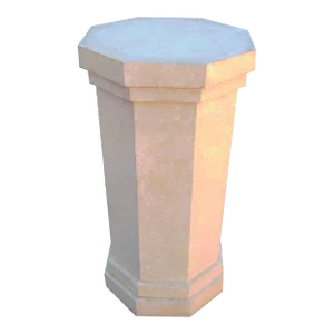 80's Post Modern 42" Tall Center Table Octogonal Shaped Plaster Finished Wooden Pedestal