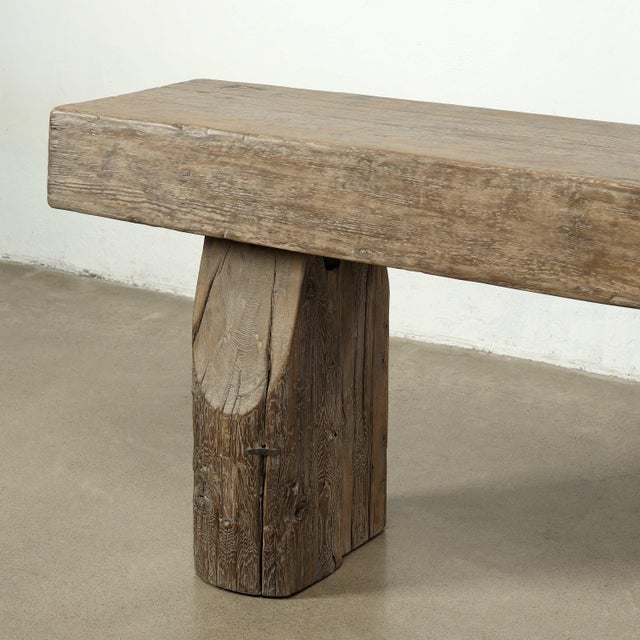 Mid 20th Century Vintage Console Table - Heritage Timber Beam - Natural Wood For Sale - Image 5 of 10
