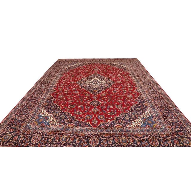 Kashan Rug in Virgin Wool For Sale - Image 4 of 11