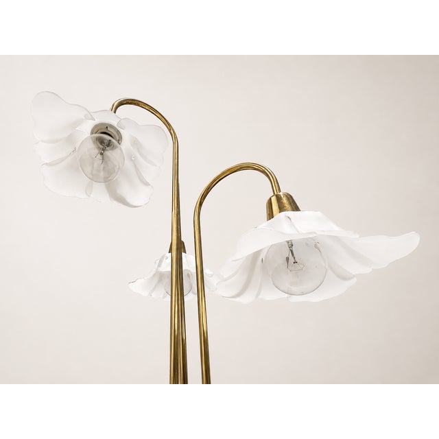 1960s 1960s Hollywood Regency Brass Waterfall Table Lamp For Sale - Image 5 of 7