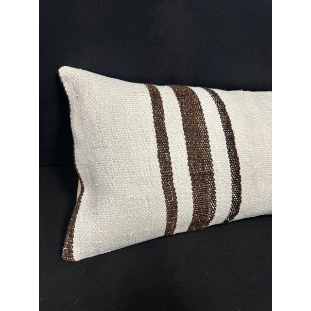 Turkish Hemp Pillow Cushion Natural Beige Brown Cushion Cover 14"x40" #30456 Enhance your home decor with our Kilim Pillow...