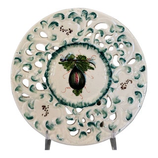 Italian Reticulated Fig Motif Plate For Sale