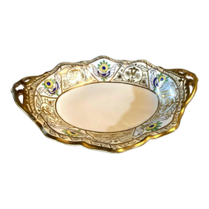 Antique Nippon Morimura Hand Painted Porcelain Bowl C1891-1921 Gold & Florals