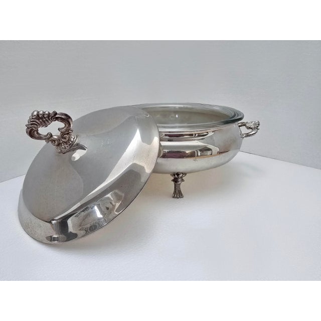Victorian Early 20th Century Fb Rogers Silver Plate Serving Dishes With Pyrex Inserts - 2pcs For Sale - Image 3 of 7
