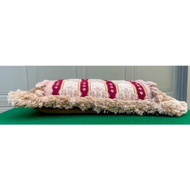 Vintage Needlepoint Pillow For Sale - Image 9 of 11