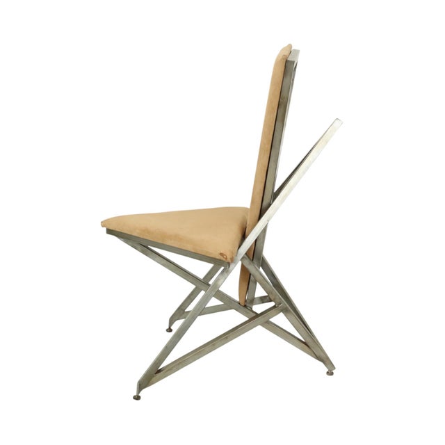 Handmade Chair in Metal and Velvet, 1960s For Sale - Image 3 of 11