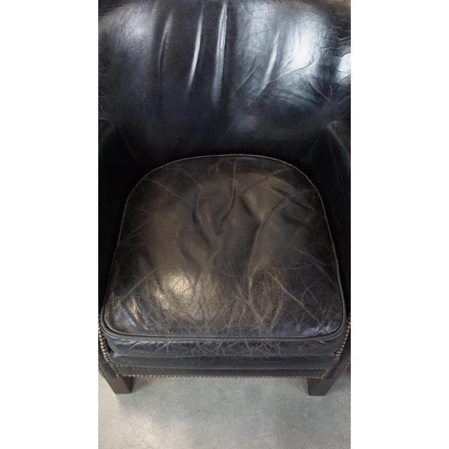 Set of Black Armchairs with Reversible Kilim Seat Cushion For Sale - Image 6 of 18