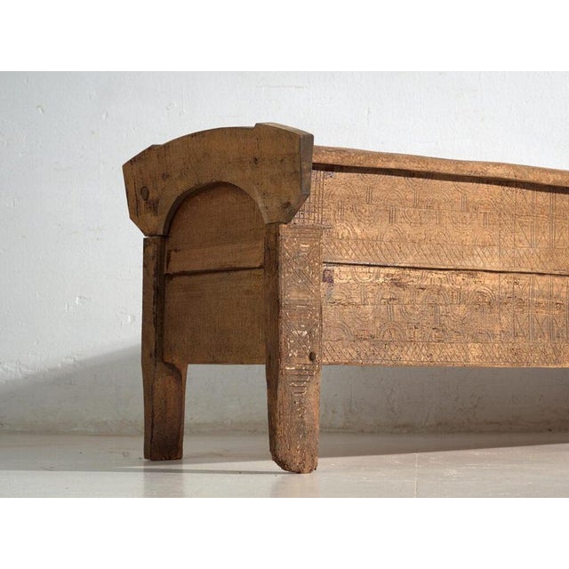 Antique Primitive Storage Bench in Wood, Central Europe, 1850 For Sale - Image 4 of 13