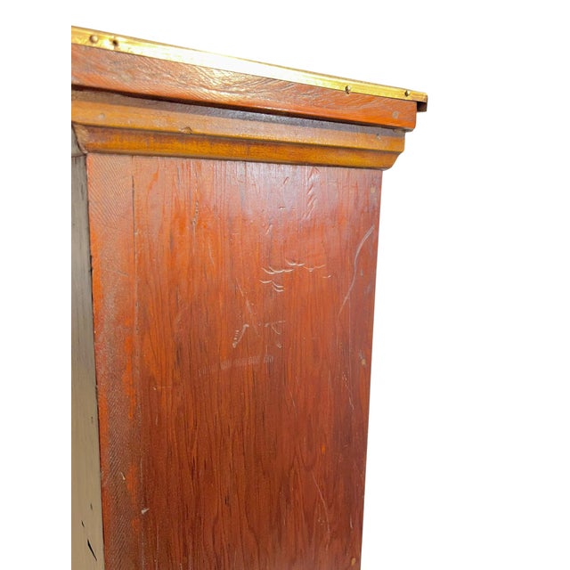 Antique Empire Style English Wooden Stick & Umbrella Stand With Brass Trim For Sale - Image 10 of 18