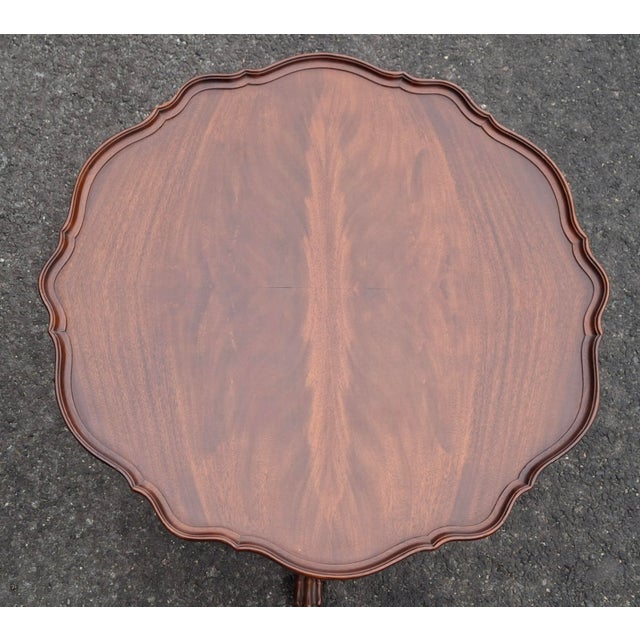 Mid 20th Century Chippendale Style Crotch Mahogany Low Center Table or Coffee Table For Sale - Image 4 of 12