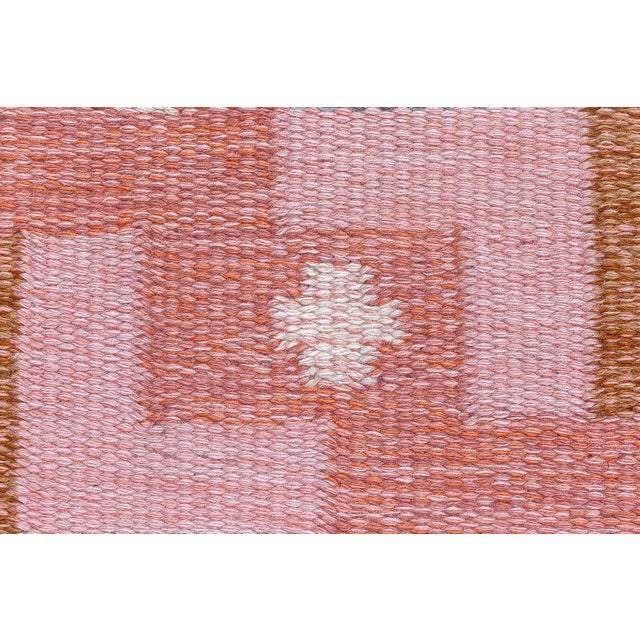 Mid 20th Century Doris Leslie Blau Swedish Flat Woven Rug by Ingegerd Silow For Sale - Image 5 of 10