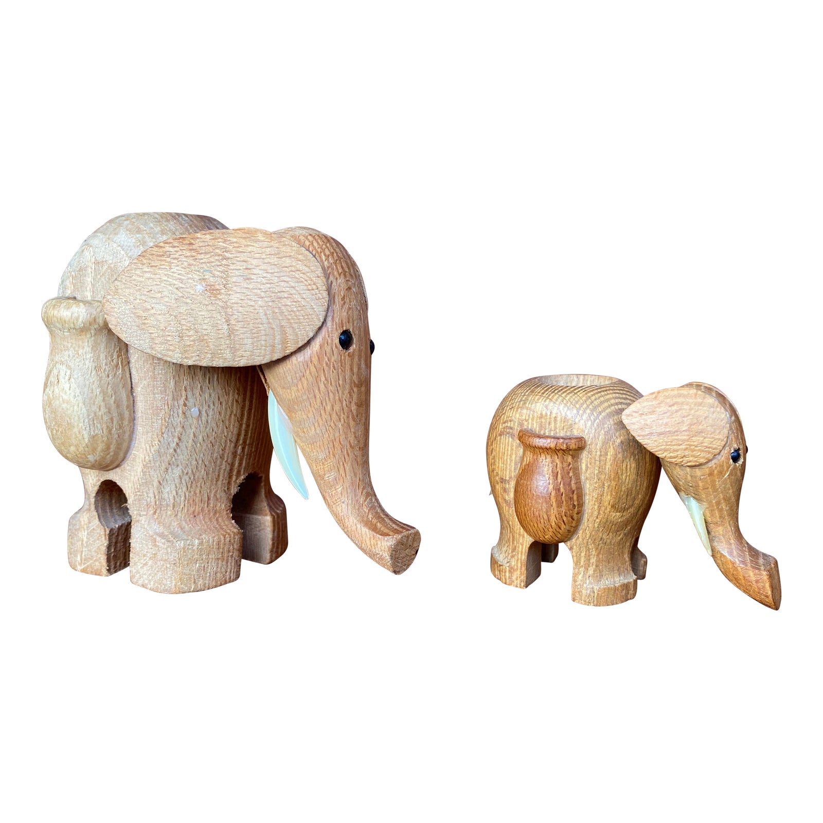 Mid 20th Century Small Wooden Elephant Candle Holders 2 Pieces Chairish