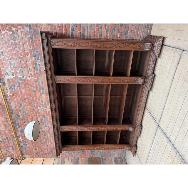 1960s Large Oak Pharmacy Display Case For Sale - Image 5 of 18