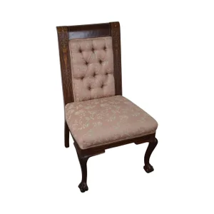Horner Antique Marquetry Inlaid Mahogany Slipper Chair