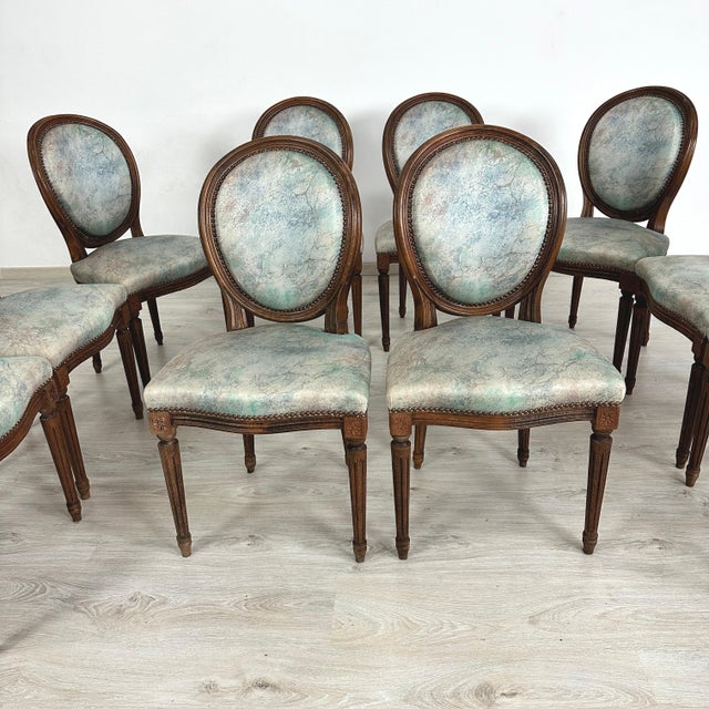 1960s French Louis XVI Dining Chairs – Set of 10 For Sale - Image 5 of 13