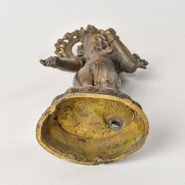 Antique Bronze Goddess Bodhisattva Tara 9.75" Tall For Sale - Image 10 of 18