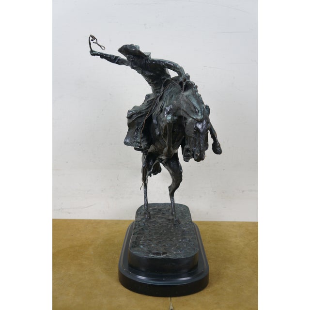 Mid 20th Century Frederic Remington Roman Bronze Works Bronco Buster Sculpture 23" For Sale - Image 10 of 15