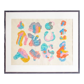 1969 “Discordant Shapes” Watercolor Painting by William Itter For Sale