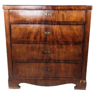 Empire Chest of Drawers with Four Mahogany Drawers, 1840s For Sale