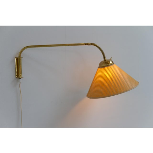1950s Swedish Swivel Arm Brass Wall Lamp by EAE, 1950s For Sale - Image 5 of 18