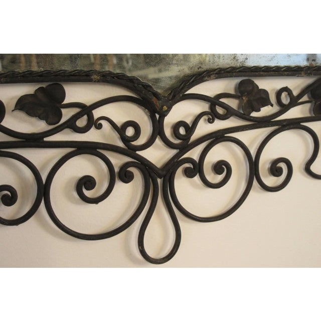 1940s Vintage Hand Wrought Etched Mirror For Sale In New York - Image 6 of 8