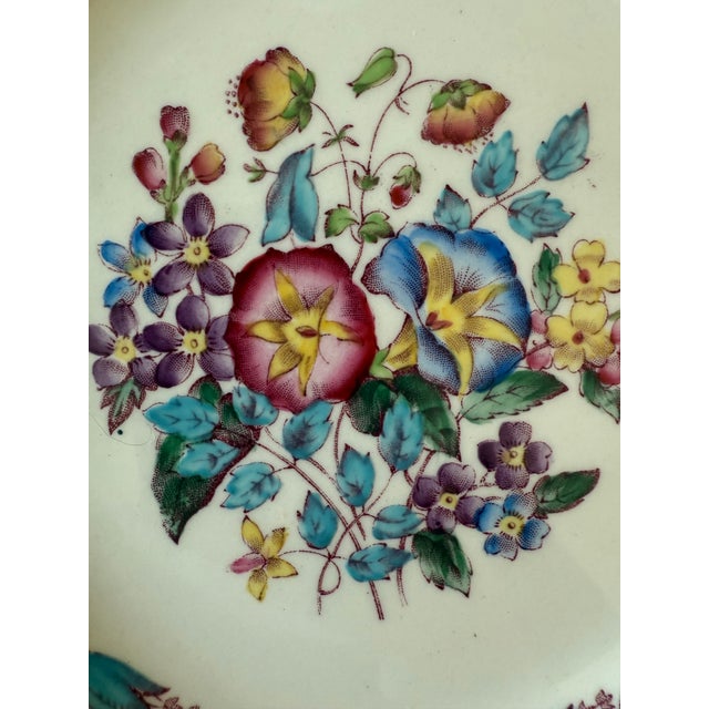Set of 8 Wedgwood Salad Plates in the Morning Glory Pattern For Sale In Austin - Image 6 of 10