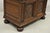 Antique Jacobean Oak Wood Figural Bust Carved Blanket Chest Trunk on Bun Feet For Sale - Image 10 of 11